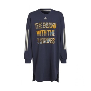 Adidas Power 3-Stripes Cotton Εφηβικο Φορεμα Μπλε