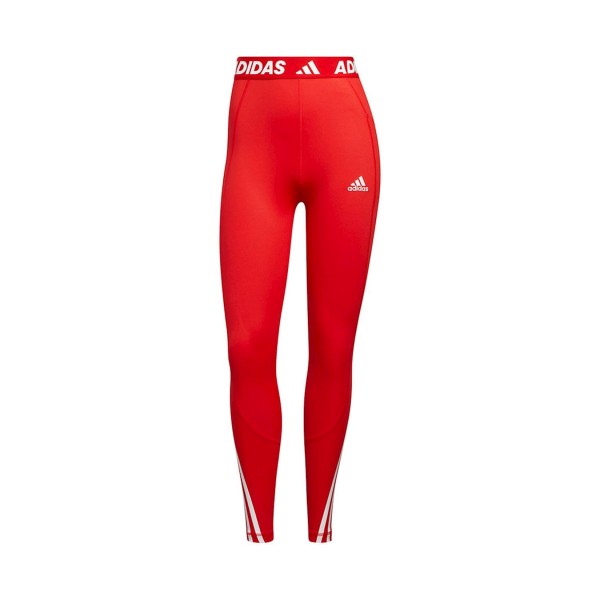 Adidas Techfit 3-Stripes Long Γυναικειο Κολαν Κοκκινο