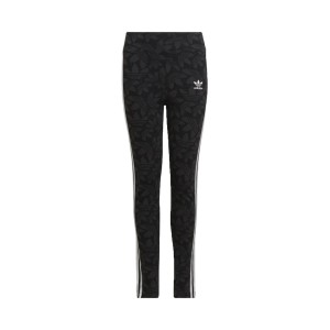 Adidas Originals High Waisted Allover Print Εφηβικο Κολαν Μαυρο