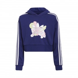 Adidas Originals Cropped Εφηβικο Φουτερ Μπλε