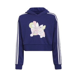 Adidas Originals Cropped Εφηβικο Φουτερ Μπλε