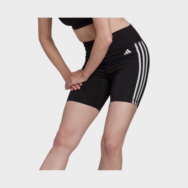 Adidas Training Essentials 3-Stripes High Waisted Γυναικειο Σορτσακι Μαυρο
