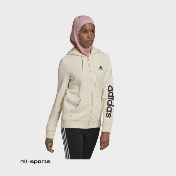 Adidas Performance Essentials Logo Full-Zip Γυναικεια Ζακετα Εκρου