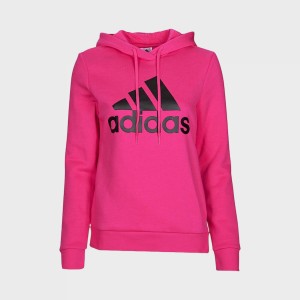 Adidas Essentials Loungewear Logo Fleece Γυναικειο Φουτερ Ροζ