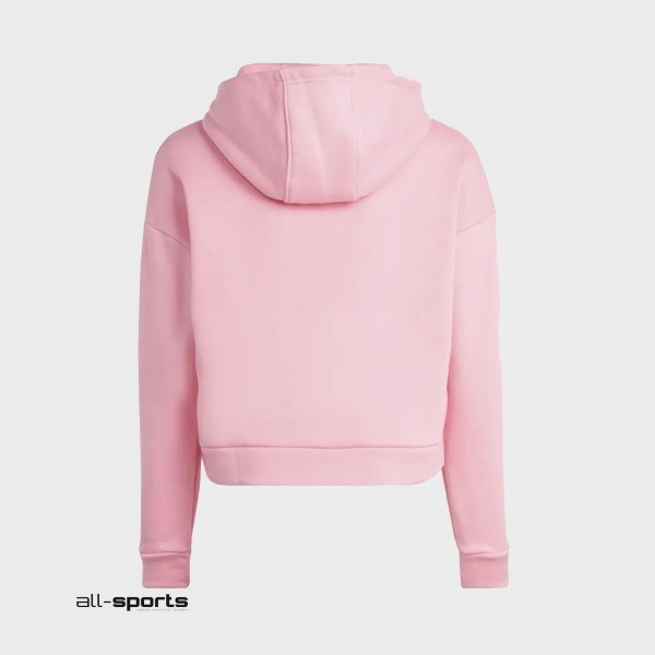 Adidas Sportswear Hooded Fleece Track Εφηβικο Σετ Ροζ - Γκρι