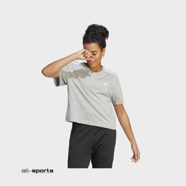Adidas Sportswear 3S Crop Top ΅Γυναικεια Μπλουζα Γκρι