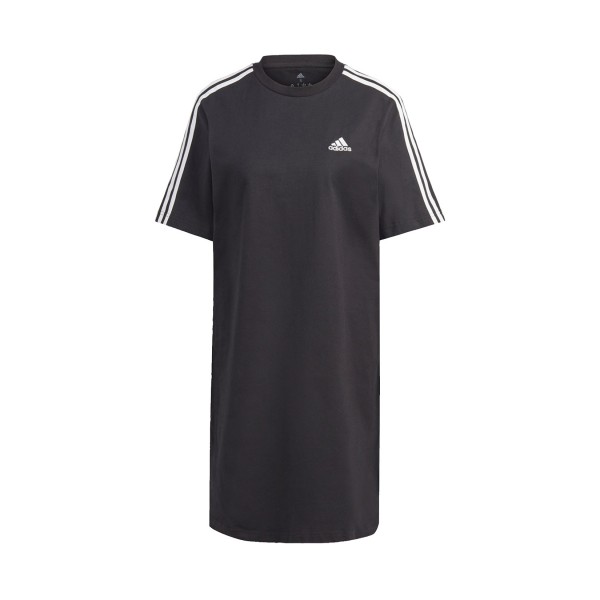 Adidas Essentials 3-Stripes Single Jersey Boyfriend Γυναικειο Φορεμα Μαυρο