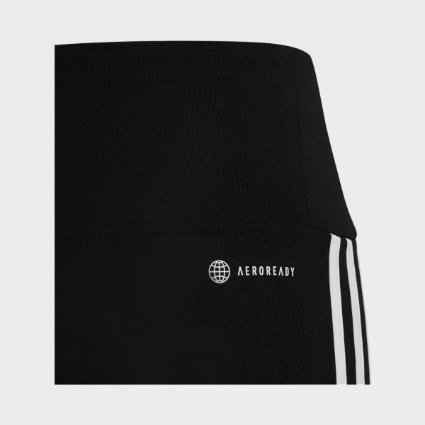 Adidas Essentials Aeroready 3 Stripes High Waisted Εφηβικο Κολαν Μαυρο