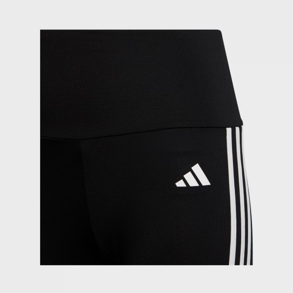 Adidas Essentials Aeroready 3 Stripes High Waisted Εφηβικο Κολαν Μαυρο