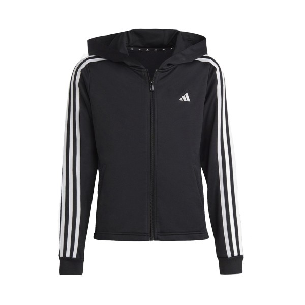 Adidas Sportswear Aeroready 3 Stripes Εφηβικη Ζακετα Μαυρη