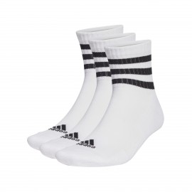 Adidas 3Stripes Cushioned Sportswear Mid-Cut 3P Unisex Καλτσες Λευκες