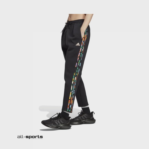 Adidas Sportswear AOP 3S  Relaxed Fit Γυναικειο Παντελονι Μαυρο
