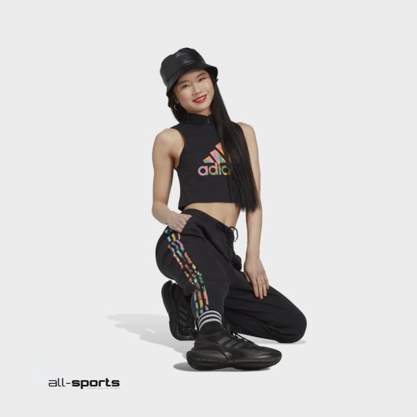 Adidas Sportswear AOP 3S  Relaxed Fit Γυναικειο Παντελονι Μαυρο