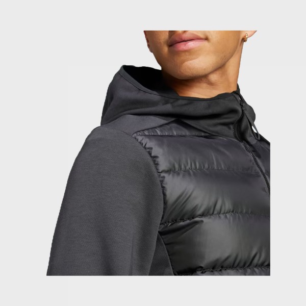 Adidas Sportswear Essentials Hybrid Down Hooded Ανδρικη Ζακετα Μαυρη