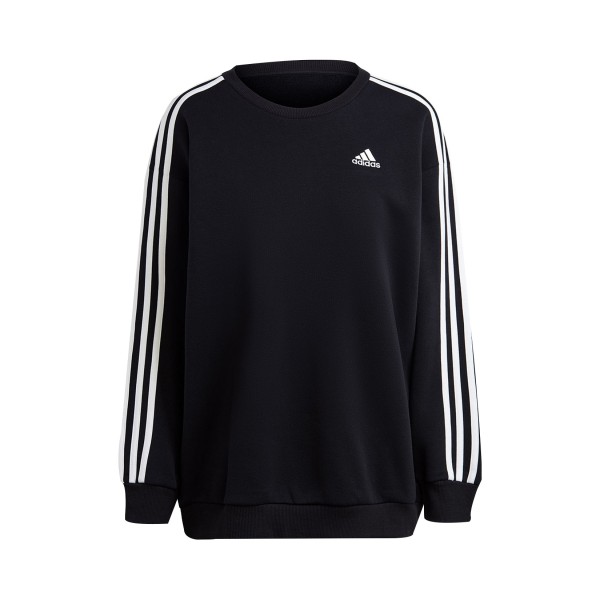 Adidas Sportswear 3 Stripes Crew Neck Long Fit Γυναικεια Μπλουζα Μαυρη