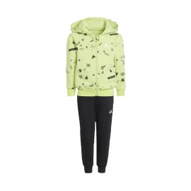 Adidas Sportswear Brand Love Hooded Παιδικο Σετ Μαυρο - Πρασινο 