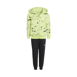 Adidas Sportswear Brand Love Hooded Παιδικο Σετ Μαυρο - Πρασινο 