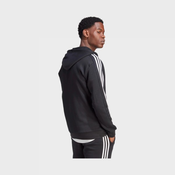 Adidas Sportswear Hooded Track Top 3 Stripes Ανδρικη Ζακετα Μαυρη