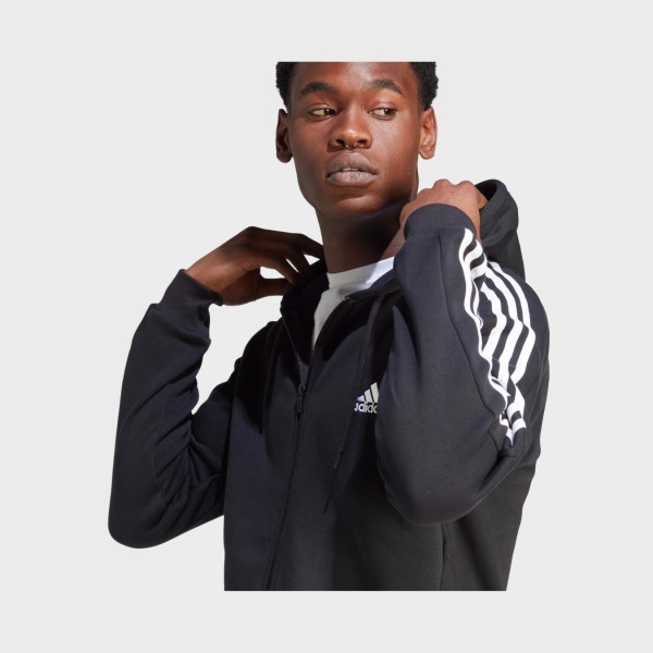 Adidas Sportswear Hooded Track Top 3 Stripes Ανδρικη Ζακετα Μαυρη