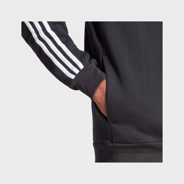 Adidas Sportswear Hooded Track Top 3 Stripes Ανδρικη Ζακετα Μαυρη