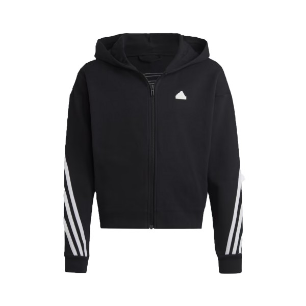 Adidas Sportswear Future Icon 3 Stripes Hooded Εφηβικη Ζακετα Μαυρη