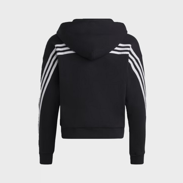 Adidas Sportswear Future Icon 3 Stripes Hooded Εφηβικη Ζακετα Μαυρη