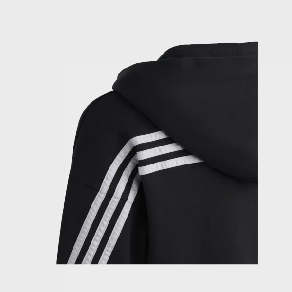 Adidas Sportswear Future Icon 3 Stripes Hooded Εφηβικη Ζακετα Μαυρη