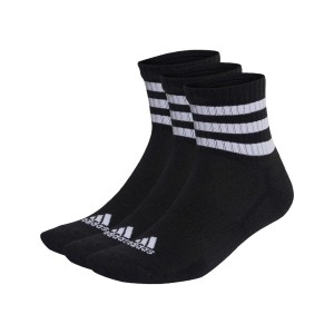 Adidas 3-Stripes Cushioned Sportswear Mid-Cut 3 Ζευγη Unisex Καλτσες Μαυρες