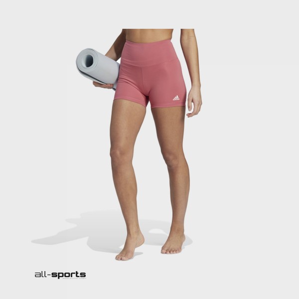 Adidas Yoga Essentials High - Waisted Γυναικειο Σορτσακι Ροζ