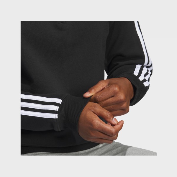 Adidas Originals 3 Stripes Small Zip Crop Γυναικειο Φουτερ Μαυρο