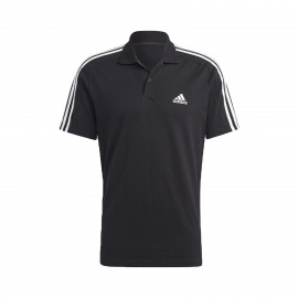 Adidas Sportswear 3 Stripes Polo Neck Pique Ανδρικη Μπλουζα Μαυρη