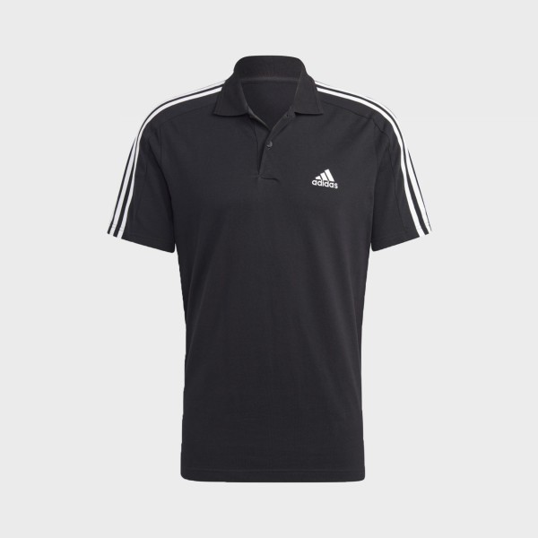 Adidas Sportswear 3 Stripes Polo Neck Pique Ανδρικη Μπλουζα Μαυρη