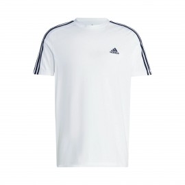 Adidas Essentials Single Jersey 3 Stripes Ανδρικη Μπλουζα Λευκη