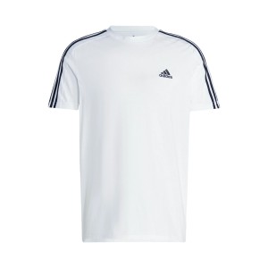 Adidas Essentials Single Jersey 3 Stripes Ανδρικη Μπλουζα Λευκη