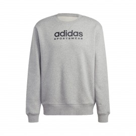 Adidas All Season Fleece Graphic Crew Neck Ανδρικη Φουτερ Γκρι