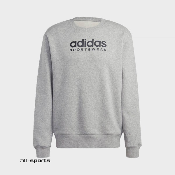 Adidas All Season Fleece Graphic Crew Neck Ανδρικη Φουτερ Γκρι