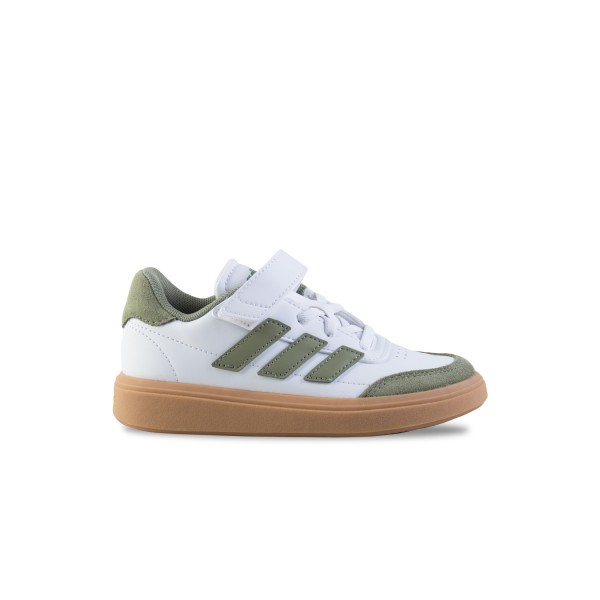 Adidas Sportswear CourtBlock Low No Laces Παιδικο Παπουτσι Λευκο - Χακι