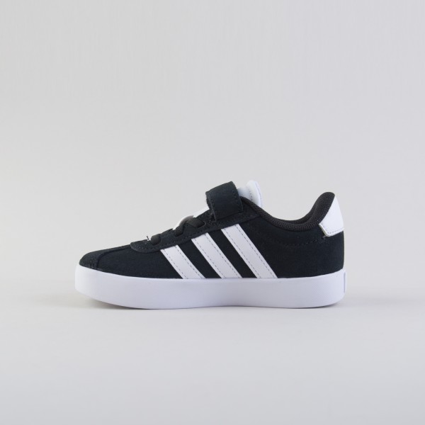 Adidas VL Court 3.0 CL 3 Stripes Suede Παιδικο Παπουτσι Μαυρο