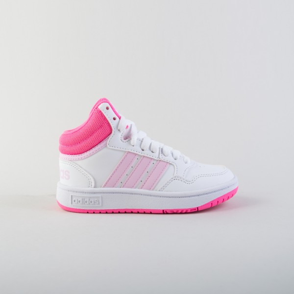 Adidas Originals Hoops 3.0 Mid Basketball Παιδικο Παπουτσι Λευκο - Ροζ