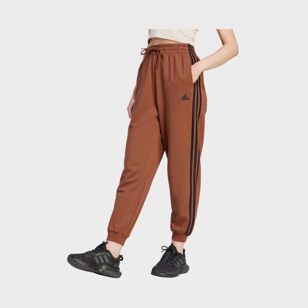 Adidas Loose Fit 3 Stripes Tapered Γυναικειο Παντελονι Καφε