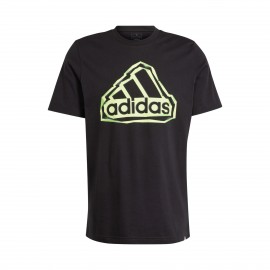 Adidas Folded Badge Graphic Chest Ανδρικη Μπλουζα Μαυρο - Πρασινο