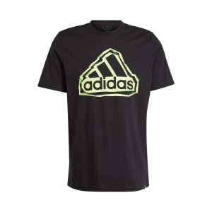 Adidas Folded Badge Graphic Chest Ανδρικη Μπλουζα Μαυρο - Πρασινο