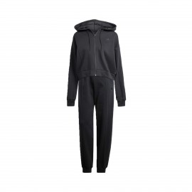 Adidas Energize Tracksuit Hooded Loose Fit 3 Stripes Γυναικειο Φορμες Μαυρο