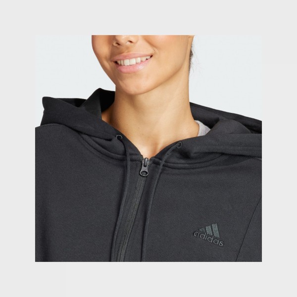 Adidas Energize Tracksuit Hooded Loose Fit 3 Stripes Γυναικειο Φορμες Μαυρο