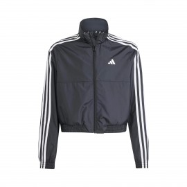 Adidas Train Essentials Full Zip 3 Stripes Εφηβικη Ζακετα Μαυρη