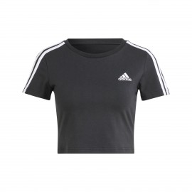Adidas Essentials 3 Stripes Baby Slim Fit Γυναικεια Μπλουζα Μαυρη