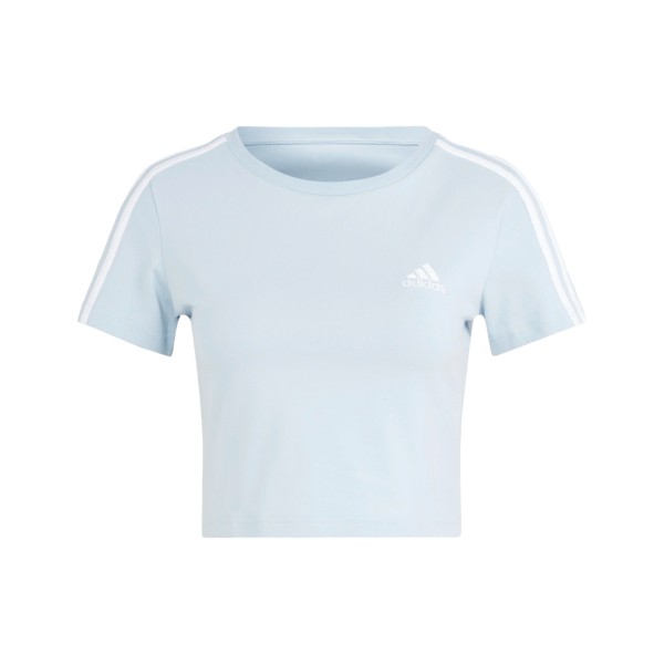 Adidas Essentials 3 Stripes Baby Slim Fit Γυναικεια Μπλουζα Σιελ