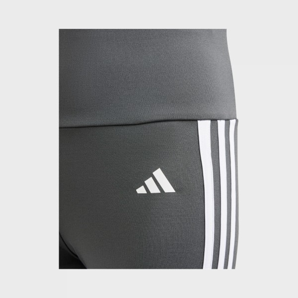 Adidas Cintura Alta Essentials Aeroready 3 Stripes Εφηβικο Κολαν Ανθρακι