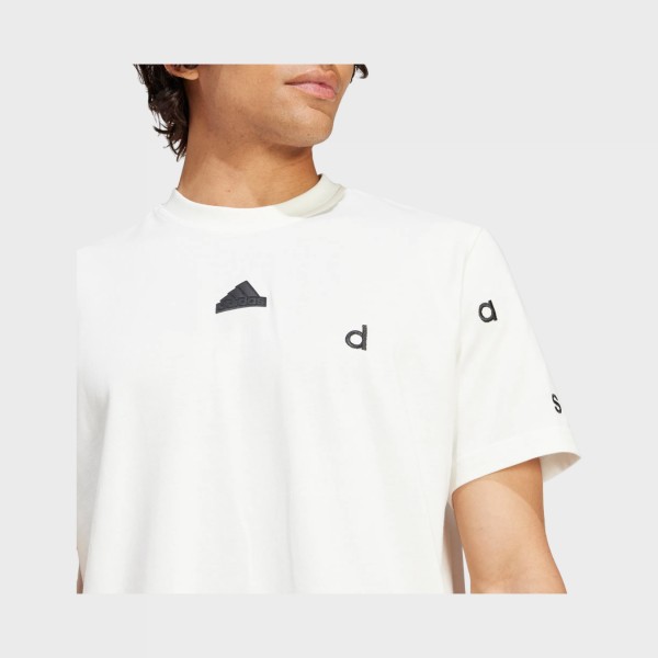 Adidas Sportswear Embroidered Badge Of Sport Logo Q1 Ανδρικη Μπλουζα Λευκη