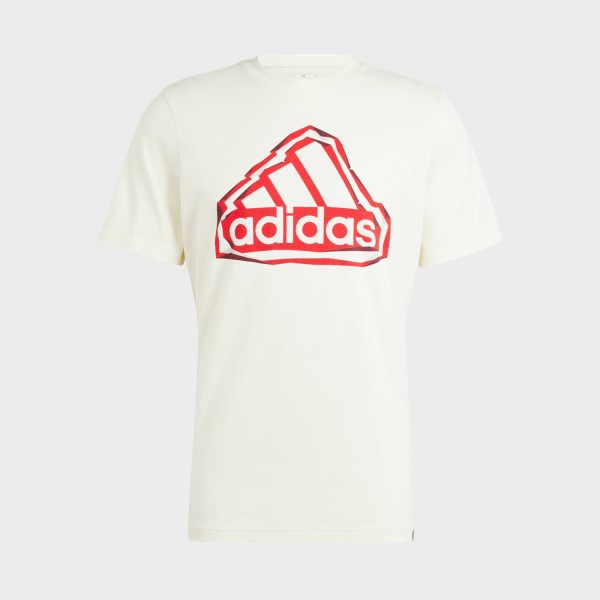 Adidas Folded Badge Graphic Chest Ανδρικη Μπλουζα Ιβουαρ